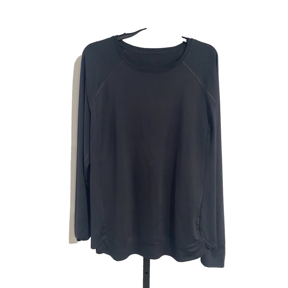 tekgear womens blouse shirt top stretch BLACK athletic wicking XXL TALL NWOT‎ A6